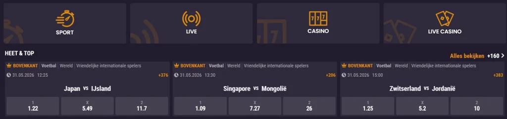 SpinKings24 Casino live sportweddenschappen met voetbalwedstrijden en odds
